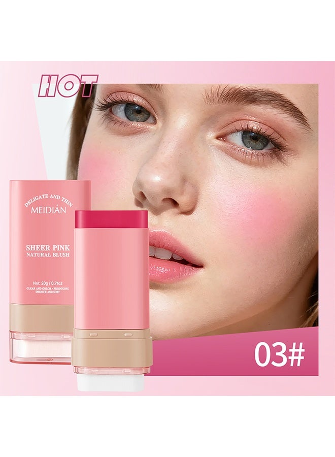 Meidián Glow Blush Multi-Stick For Lips&Cheeks, Moisturizing Blush Cream, Natural Waterproof Multi-Use Lip Tint and Creamy Blush for Eyes Lips and Cheeks, Gift Set for Women # 03 - Image 2